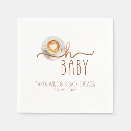 Oh Baby Coffee Baby Shower  Napkins