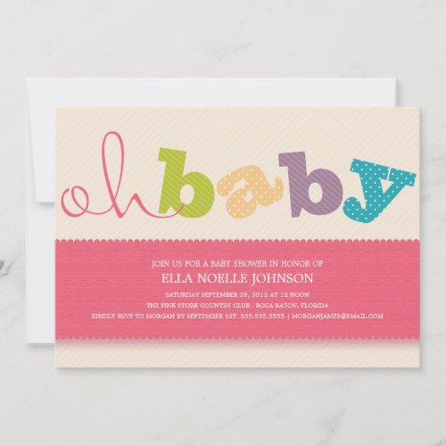 OH BABY! | COLORFUL BABY SHOWER INVITATION