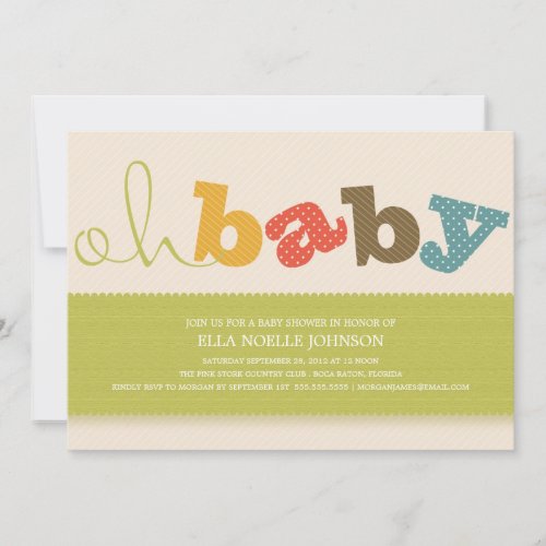OH BABY! | COLORFUL BABY SHOWER INVITATION