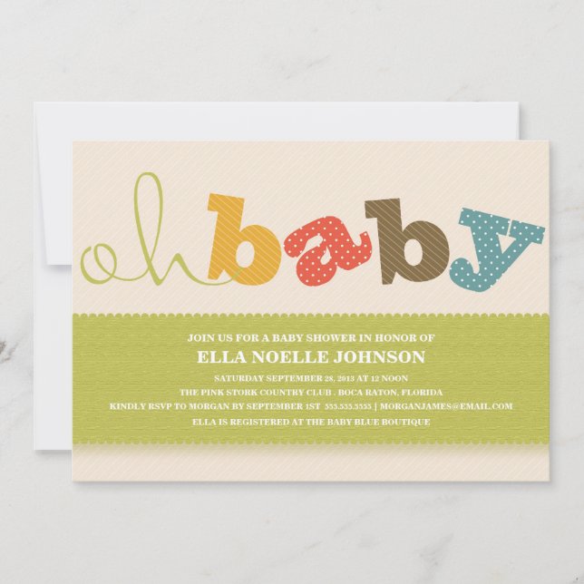 OH BABY! | COLORFUL BABY SHOWER INVITATION (Front)