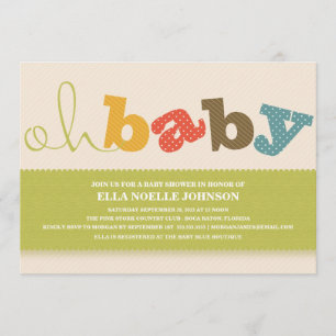 OH BABY! COLORFUL BABY SHOWER INVITATION