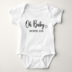 Oh Baby Coming Soon Pregnancy Announcement Baby Bodysuit