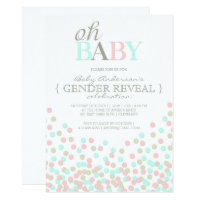Oh Baby Confetti Gender Reveal Party | Pink Blue Card