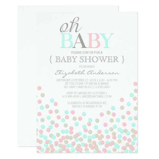 Oh Baby Confetti | Modern Baby Shower Invitation