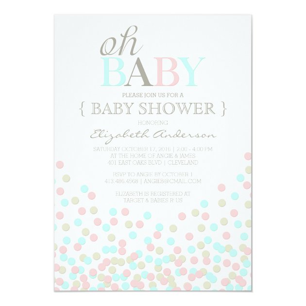 Oh Baby Confetti | Modern Baby Shower Invitation