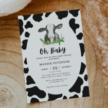 Oh Baby Cow Theme Boy Baby Shower Invitation