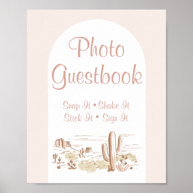 Oh Baby Cowgirl Baby Shower Photo Guestbook Sign (Front)