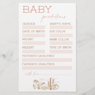 Oh Baby Cowgirl Baby Shower Predictions