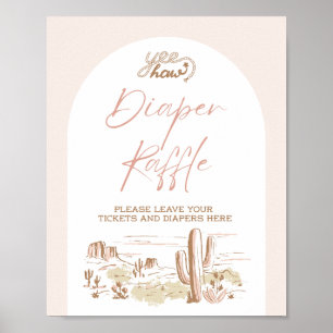 Oh Baby Cowgirl Shower Diaper Raffle Poster