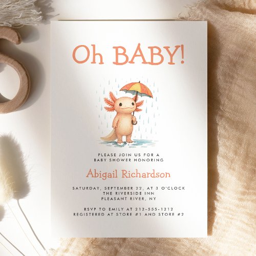 Oh Baby Cute Axolotl Baby Shower