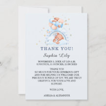 Oh Baby Cute Bear Birth Announcement Thank You Cad