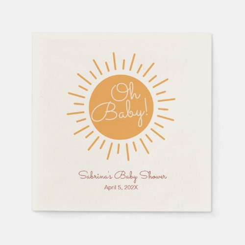 Oh Baby cute boho sunshine baby shower Napkins