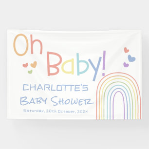 Oh Baby! Cute Colorful Rainbow Baby Shower Banner