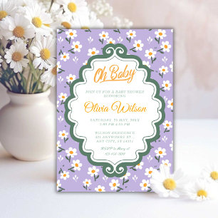 Oh Baby cute Daisy Baby Shower Invitation