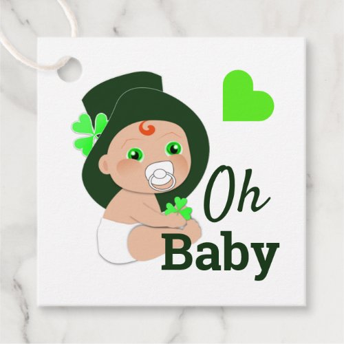 Oh Baby Cute Irish Baby Shower Favor Tags