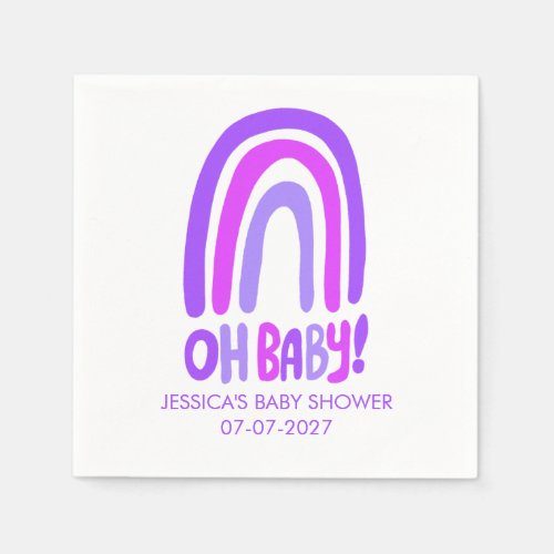 Oh Baby Cute Rainbow CUSTOM Baby Shower  Napkins