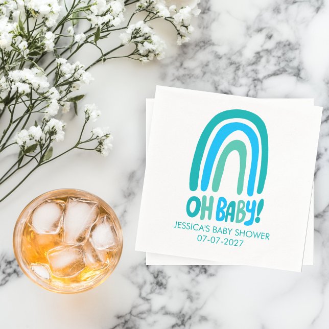 Oh Baby! Cute Rainbow CUSTOM Baby Shower  Napkins (Oh Baby! Cute Rainbow CUSTOM Baby Shower Napkins
)