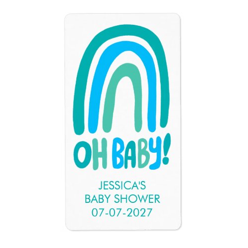 Oh Baby Cute Rainbow CUSTOM Baby Shower Sticker