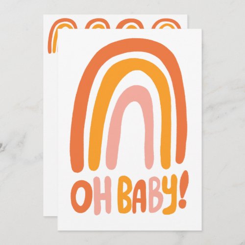 Oh Baby Cute Rainbow CUSTOM Baby Shower  Thank You Card