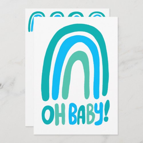 Oh Baby Cute Rainbow CUSTOM Baby Shower  Thank You Card