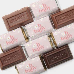 Oh Baby Daisy Pink Retro Baby Shower Hershey's Miniatures
