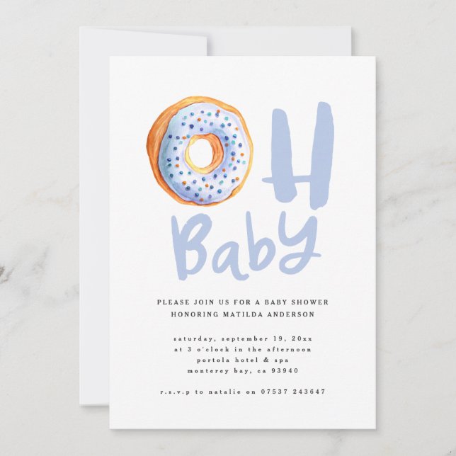 Oh baby donut baby shower announcement (Front)