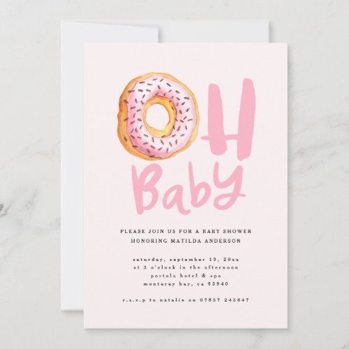 Oh baby donut baby shower announcement