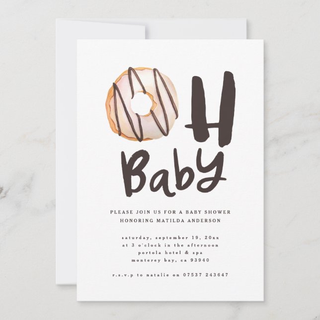 Oh baby donut baby shower announcement (Front)