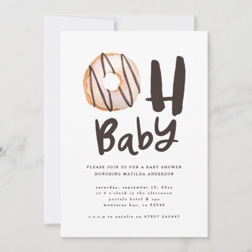 Oh baby donut baby shower announcement