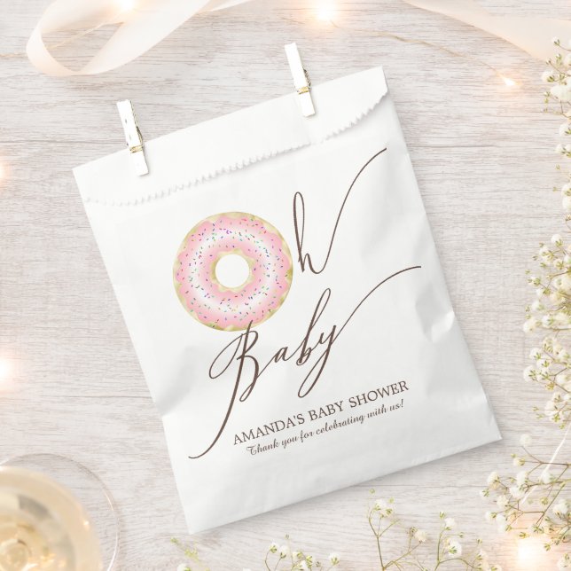 Oh Baby Donut Baby Shower Favor Bags (Clipped)