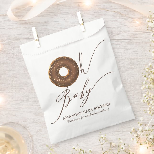 Oh Baby Donut Baby Shower Favor Bags (Clipped)