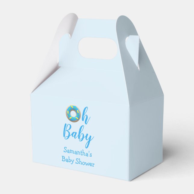 Oh Baby Donut Baby Shower Favor Boxes (Front Side)