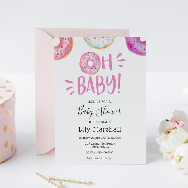 Oh Baby Donut Baby Shower Invitation (Creator Uploaded)