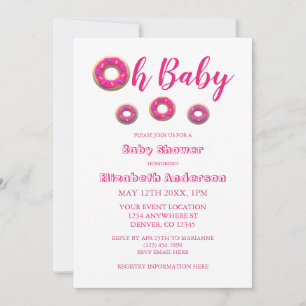 Oh Baby Donut Baby Shower Invitation