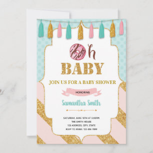 Oh baby donut baby shower invitation