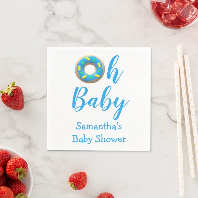 Oh Baby Donut Baby Shower Napkins (Insitu)