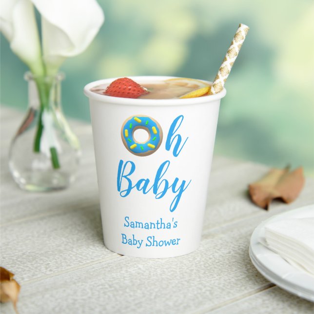 Oh Baby Donut Baby Shower Paper Cups (Insitu)