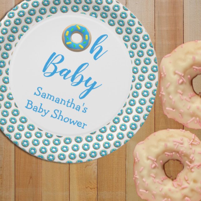 Oh Baby Donut Baby Shower Paper Plates (Creator Uploaded)