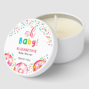 Oh Baby Donut Shower Colorful Cute Rainbow Mini Candle Favors