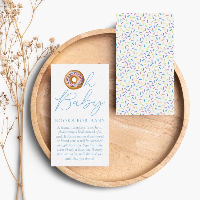 Oh Baby Donut Sprinkle Baby Shower Book Request En Enclosure Card (Creator Uploaded)