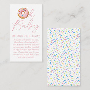 Oh Baby Donut Sprinkle Baby Shower Book Request Enclosure Card