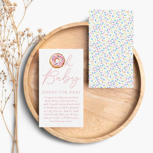 Oh Baby Donut Sprinkle Baby Shower Book Request Enclosure Card