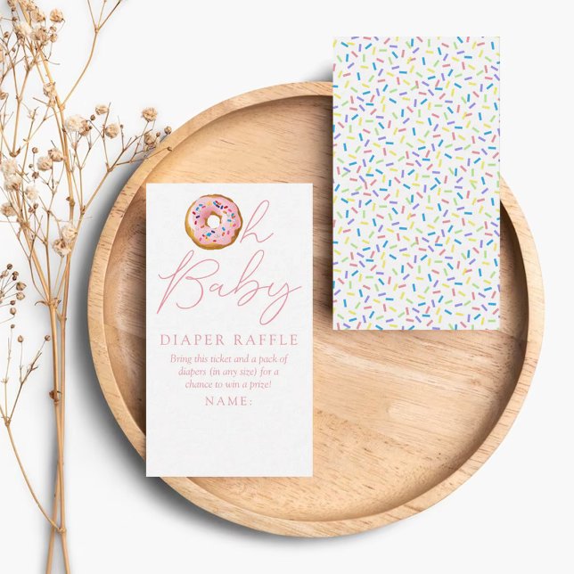 Oh Baby Donut Sprinkle Baby Shower Diaper Raffle Enclosure Card (Creator Uploaded)