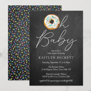 Oh Baby Donut Sprinkle Baby Shower Invitation