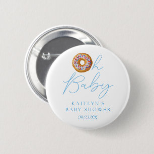 Oh Baby Donut Sprinkle Boys Baby Shower Button