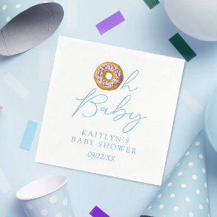 Oh Baby Donut Sprinkle Boys Baby Shower Napkins