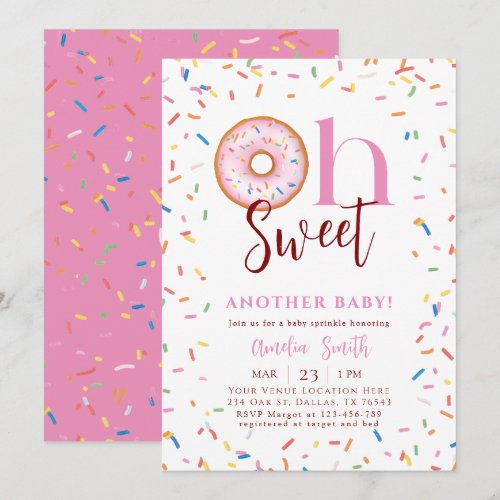 Oh Baby Donut Sprinkle Girl Baby Shower