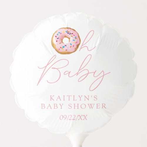 Oh Baby Donut Sprinkle Girls Baby Shower Balloon