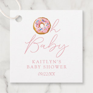 Oh Baby Donut Sprinkle Girls Baby Shower Favor Tags