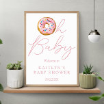 Oh Baby Donut Sprinkle Girls Baby Shower Welcome Poster at Zazzle
